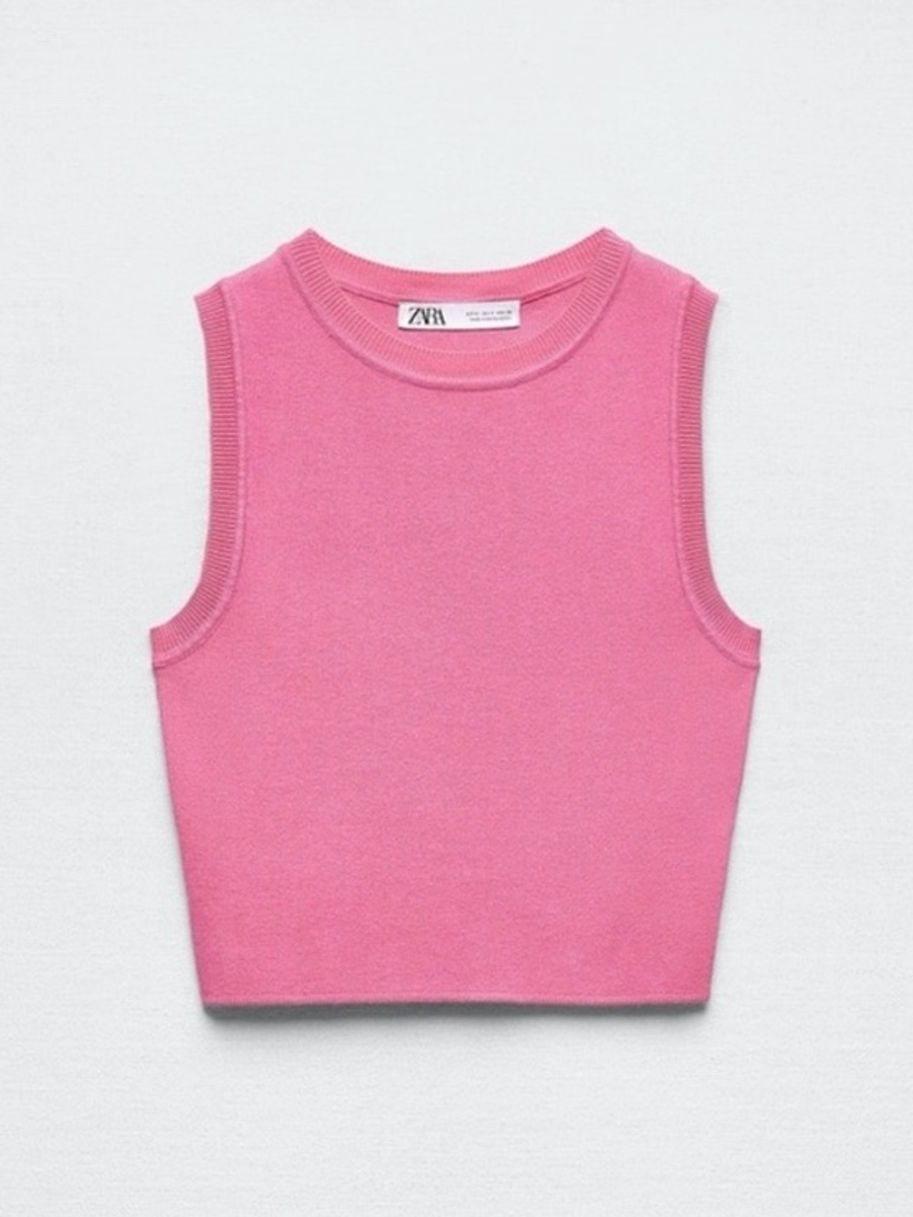 ZARA Ribbed High Neck Tank Top